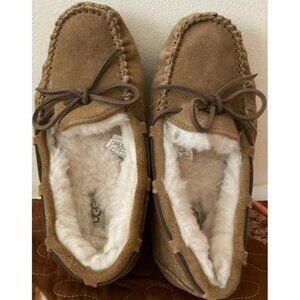 UGG Dakota Brown Suede Shearling Wool Moccasin Slip-on Slipper Shoes US 2